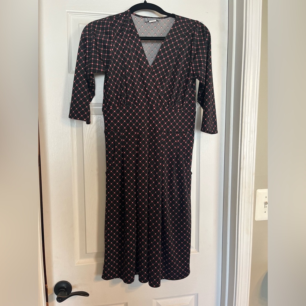 KARINA Black and Red Patterned Women's Dress S/M